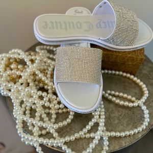 New. Juicy Cuture crystal mule sandals